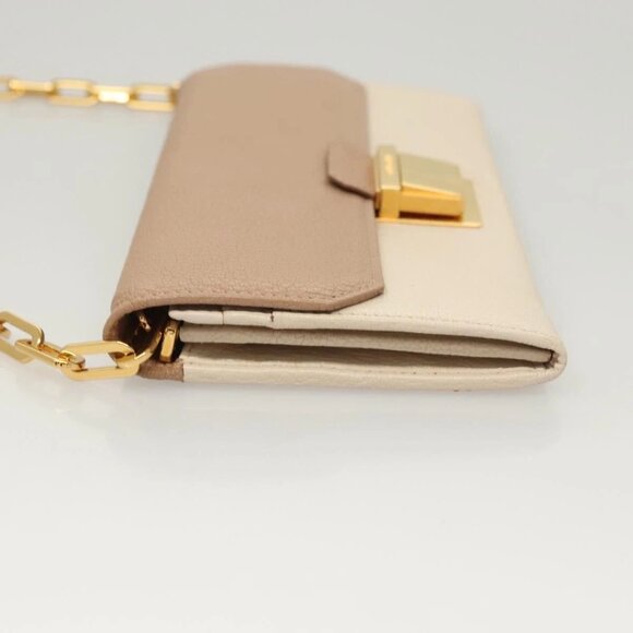 Authentic Miu Miu Chain Wallet Leather Pink Gold bst272-120225 - Picture 3 of 16